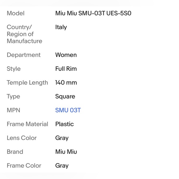 miu miu Sunglasses 100% Authentic, made in Italy 🇮🇹‼️ - Picture 9 of 14